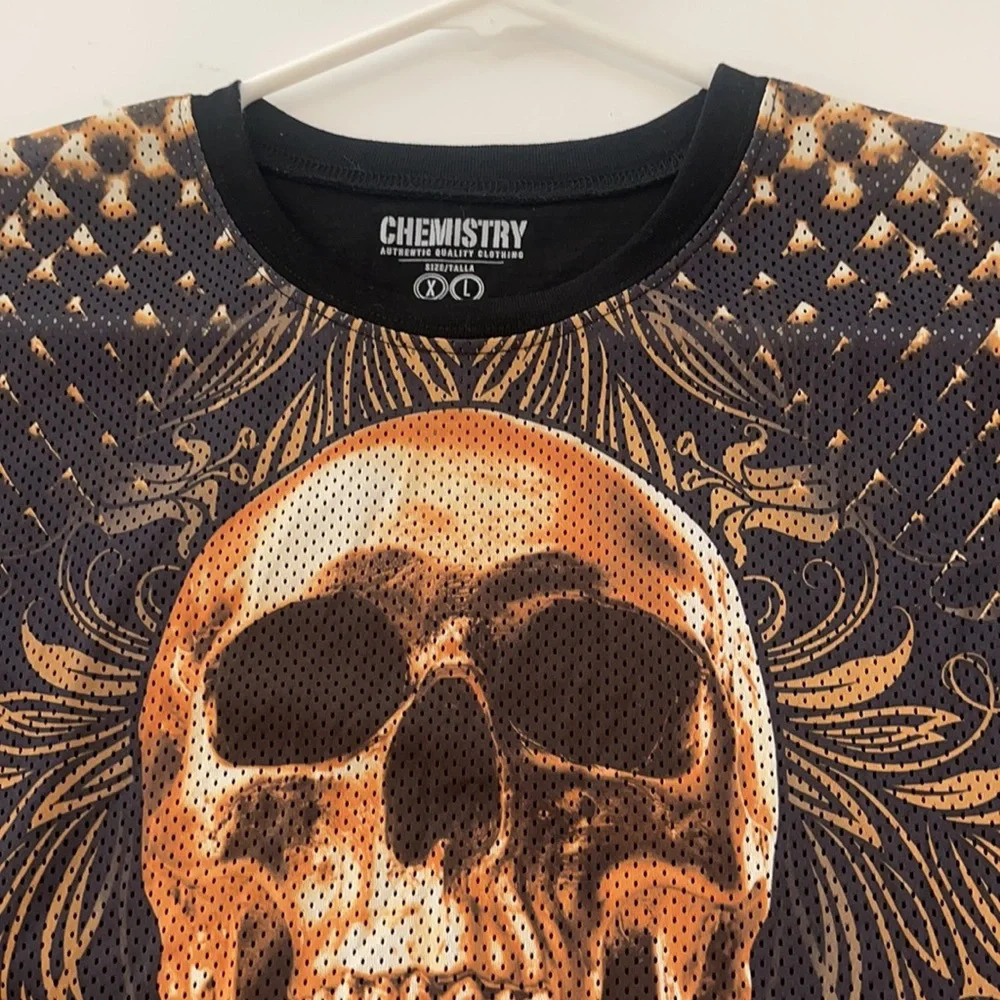 Chemistry Skull T-Shirt size XL Short Sleeve Crew Neck - Picture 13 of 14